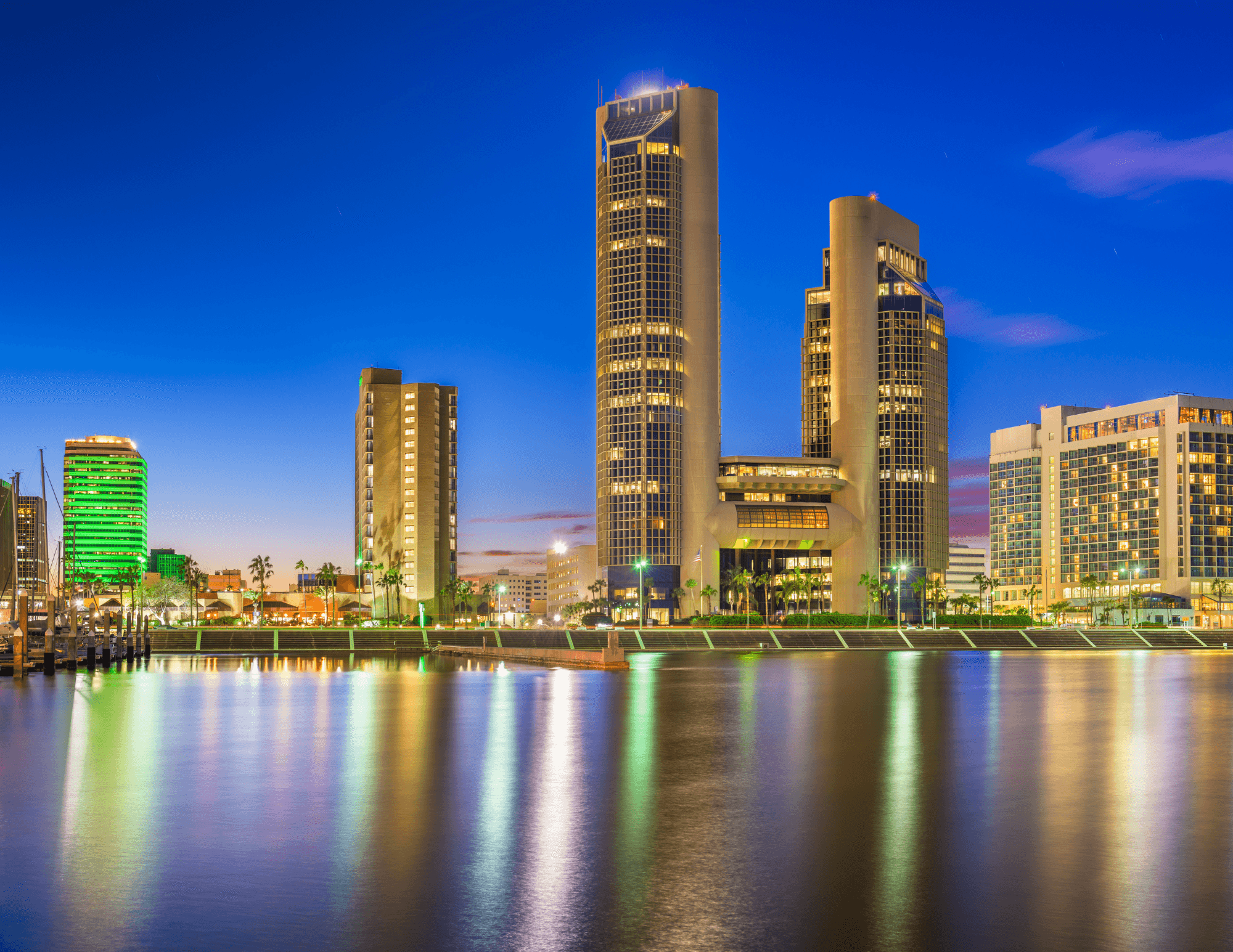 Corpus Christi waterfront skyline image for commercial real estate advisory coverage.
